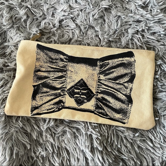 BCBGMaxAzria Handbags - BCBGMaxAzria canvas zip pouch